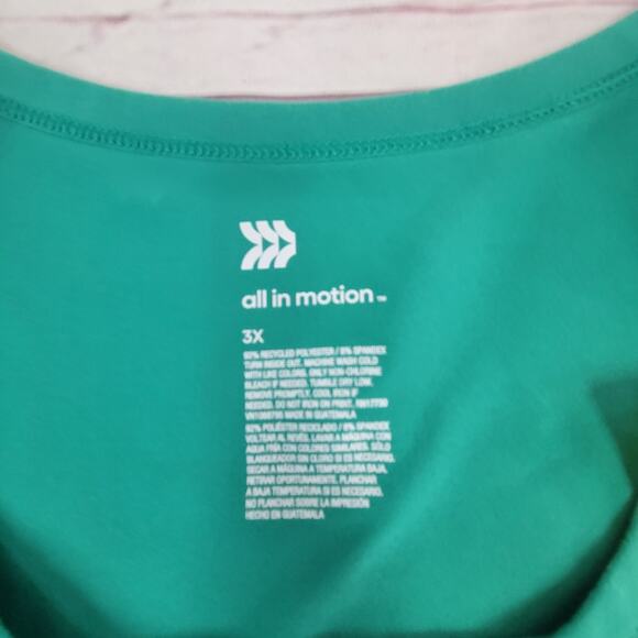 All In Motion Green Short Sleeve 'Pickleball' Cropped T-Shirt Top 3X - Picture 4 of 5